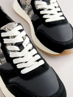Noir/Animal - Baskets à lacets Forever Comfort® en cuir