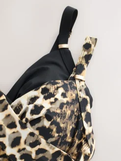 Noir/Animal - Maillots de bain contrôle du ventre 2 Lot