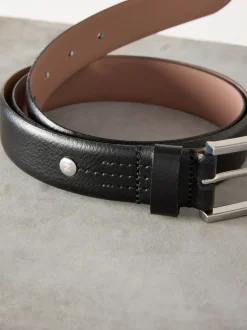 Noir/argenté - Ceinture N. Premium Made In Italie en Cuir