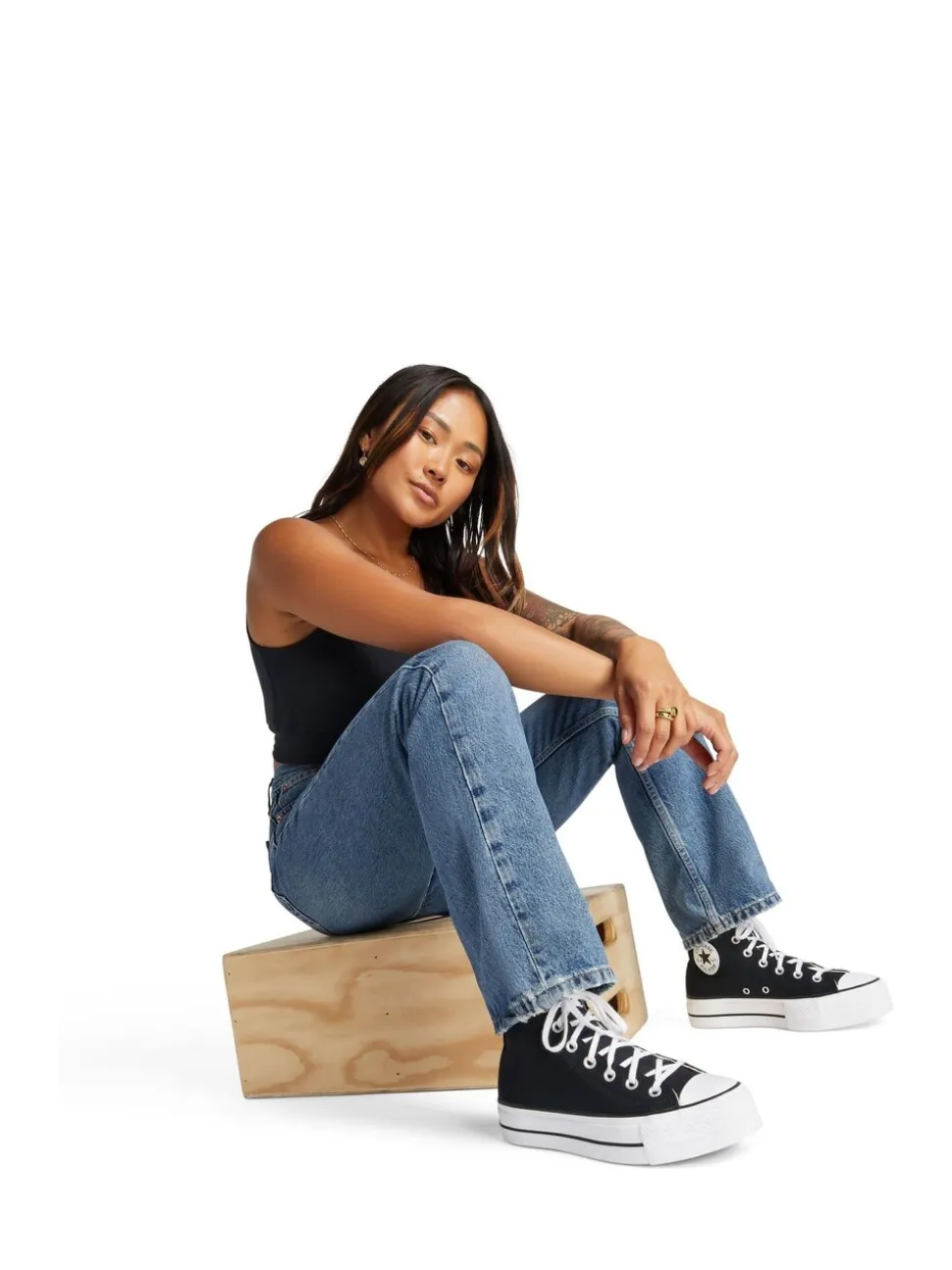 Noir/Blanc - Converse Baskets larges Chuck Taylor All Star Lift