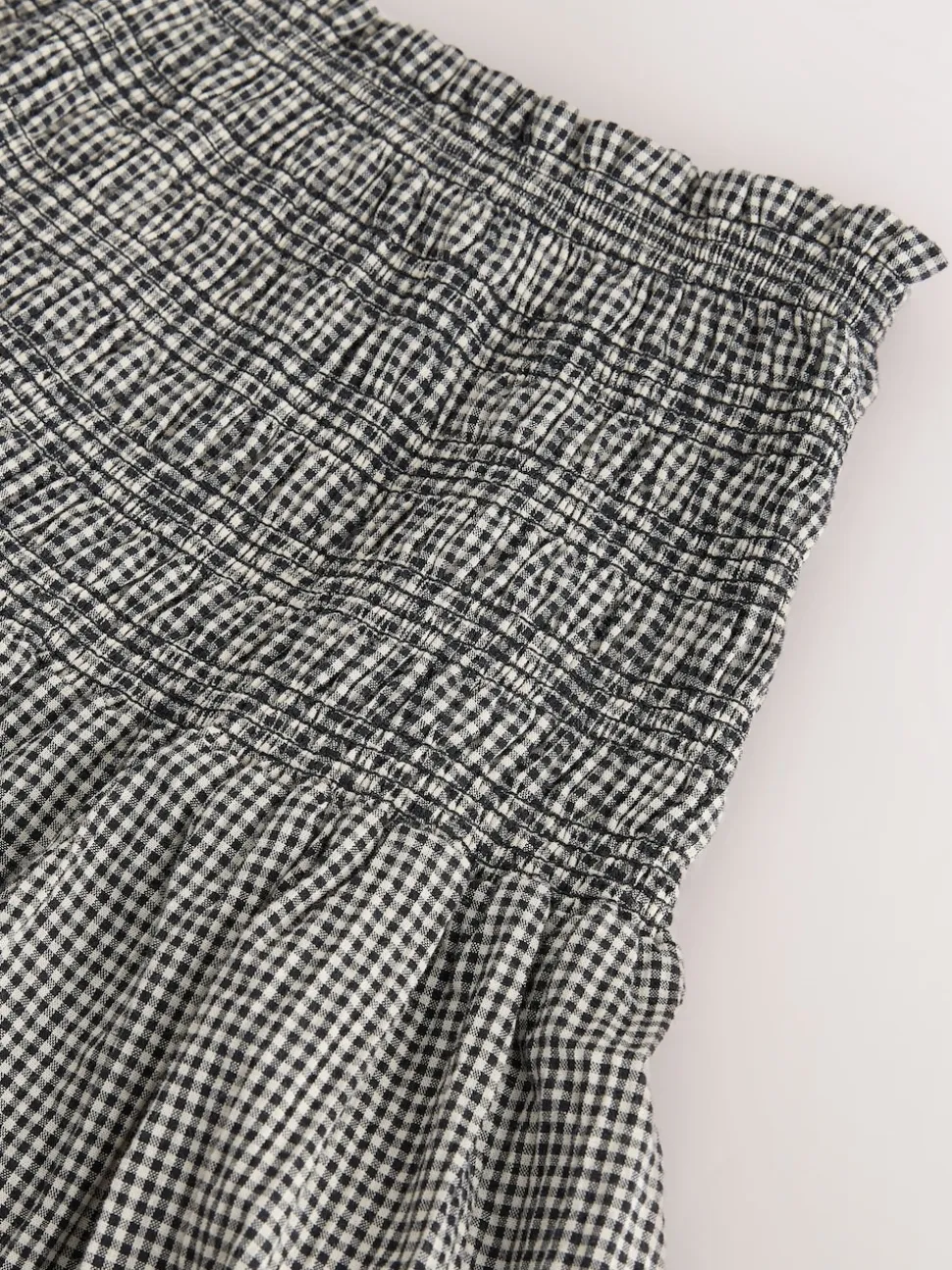 Noir/Blanc - Jupe longue vichy taille basse