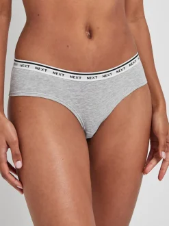 Noir/Blanc - Lot de 7 culottes à logo en coton