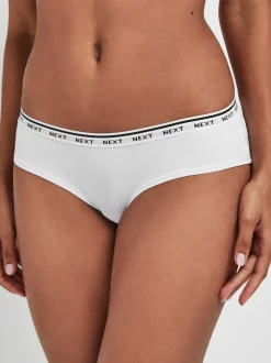 Noir/Blanc - Lot de 7 culottes à logo en coton