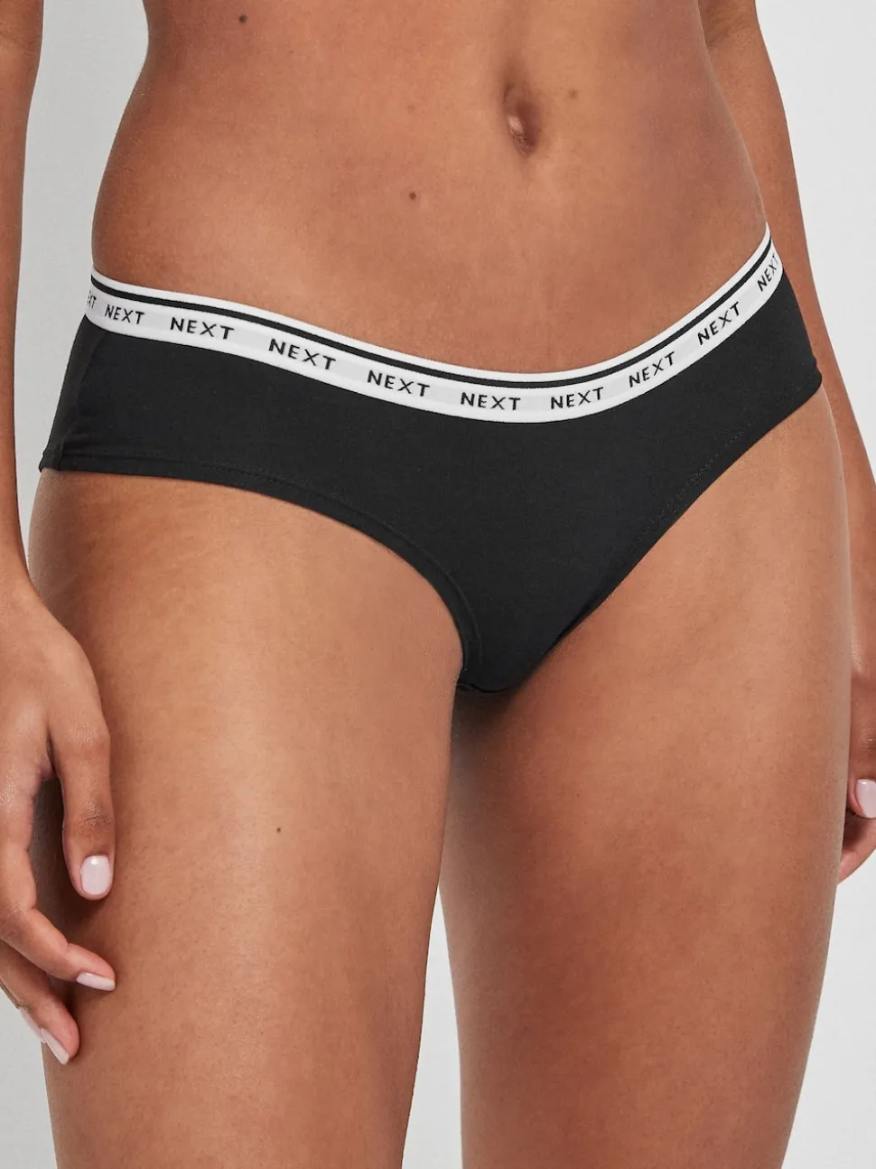 Noir/Blanc - Lot de 7 culottes à logo en coton