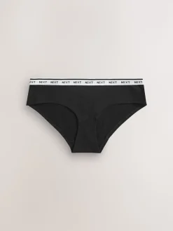 Noir/Blanc - Lot de 7 culottes à logo en coton