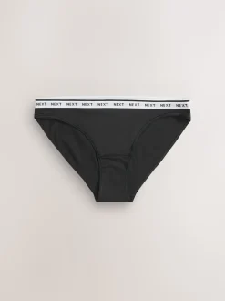 Noir/Blanc - Lot de 7 culottes à logo en coton