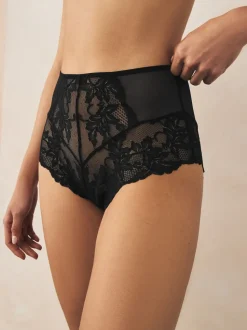 Noir/Blanc - Lot de 2 slips en dentelle