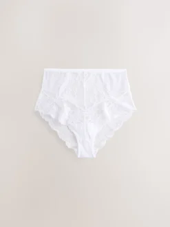Noir/Blanc - Lot de 2 slips en dentelle