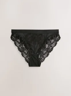 Noir/Blanc - Lot de 2 slips en dentelle