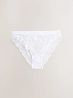 Noir/Blanc - Lot de 2 slips en dentelle