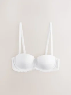 Noir/Blanc - Lot de 2 Soutiens-gorge multipositions sans bretelles à tampons légers A-E