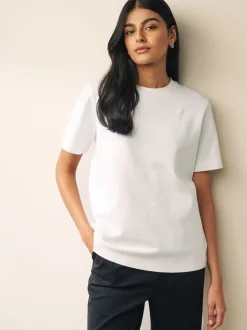 Noir/Blanc - Lot de 2 T-Shirts lourds à manches courtes