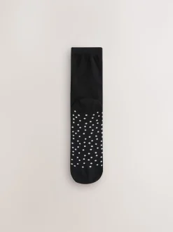 Noir/blanc à pois/rayures - Semelle intérieure Ankle Socks 4 Pack