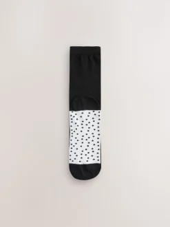Noir/blanc à pois/rayures - Semelle intérieure Ankle Socks 4 Pack