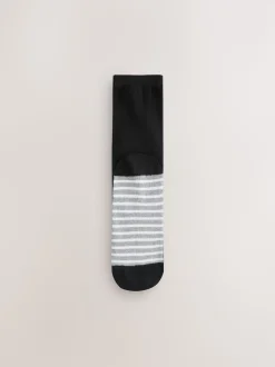 Noir/blanc à pois/rayures - Semelle intérieure Ankle Socks 4 Pack