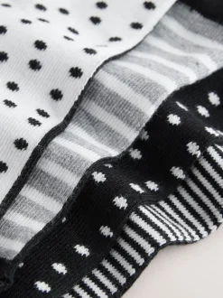 Noir/blanc à pois/rayures - Semelle intérieure Ankle Socks 4 Pack
