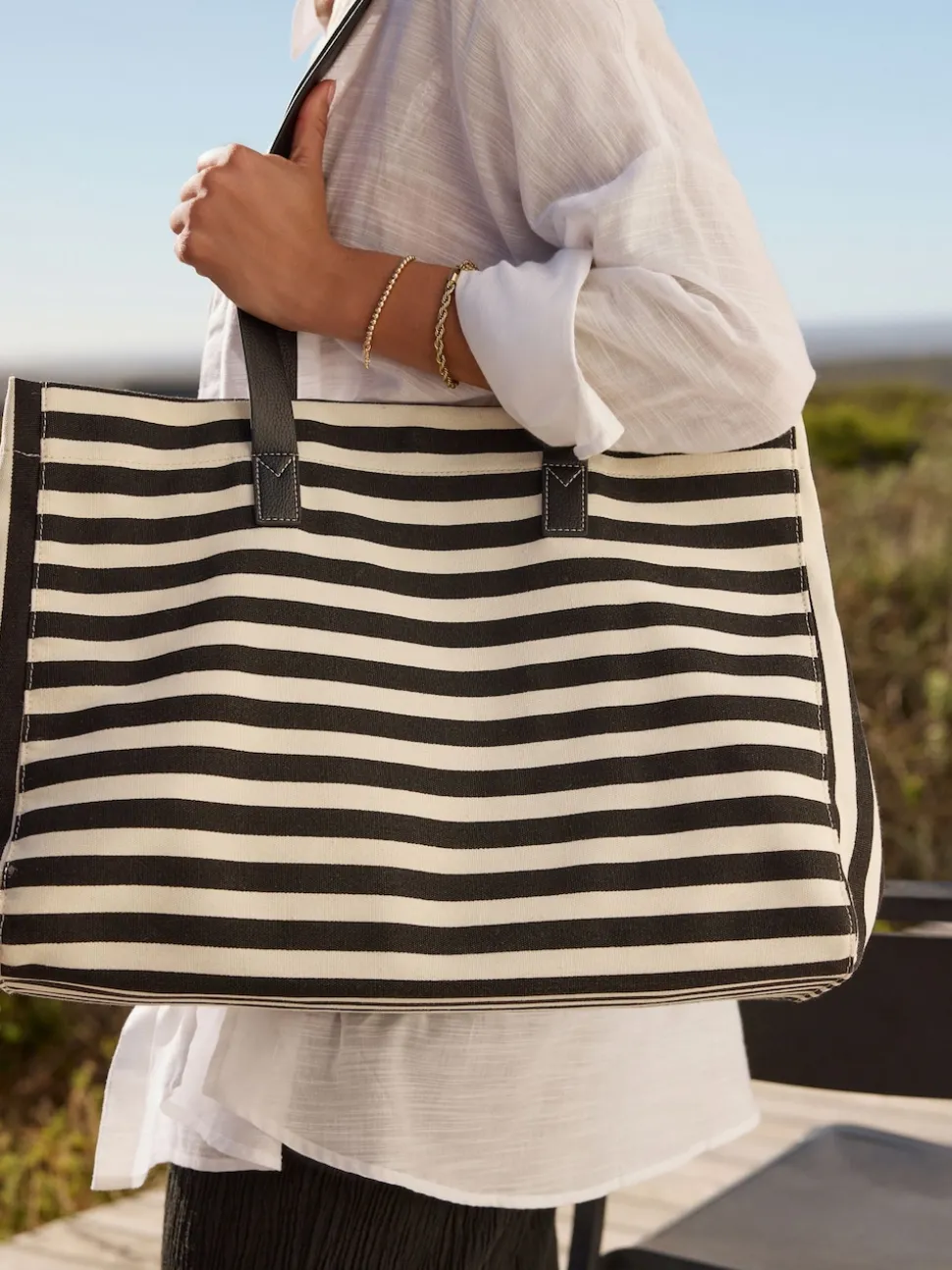 Noir/Blanc - Sac épaule imprimé