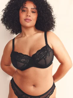 Noir/Blanc - Soutien-gorge en dentelle DD+ 2 Pack