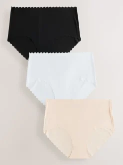 Noir/Blanc/Nu - Lot 3 culottes festonnées invisibles