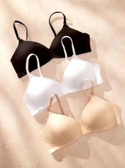 Noir/Blanc/Pastel Rose Nude - Lot de 3 Soutiens-gorge d’allaitement en coton Mélange Ultimate Comfort