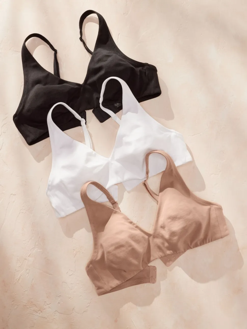 Noir/Blanc/Pastel Rose Nude - Lot de 3 soutiens-gorge en mélange de coton Ultimate Comfort