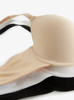 Noir/Blanc/Pastel Rose Nude - Lot de 3 soutiens-gorge en mélange de coton Ultimate Comfort