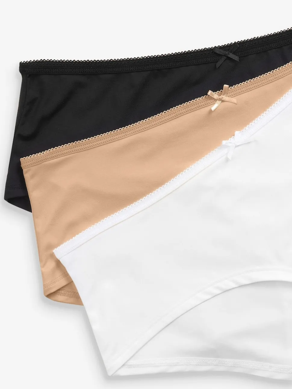 Noir/Blanc/Ppraline Nude - Culotte en microfibre 7 Pack