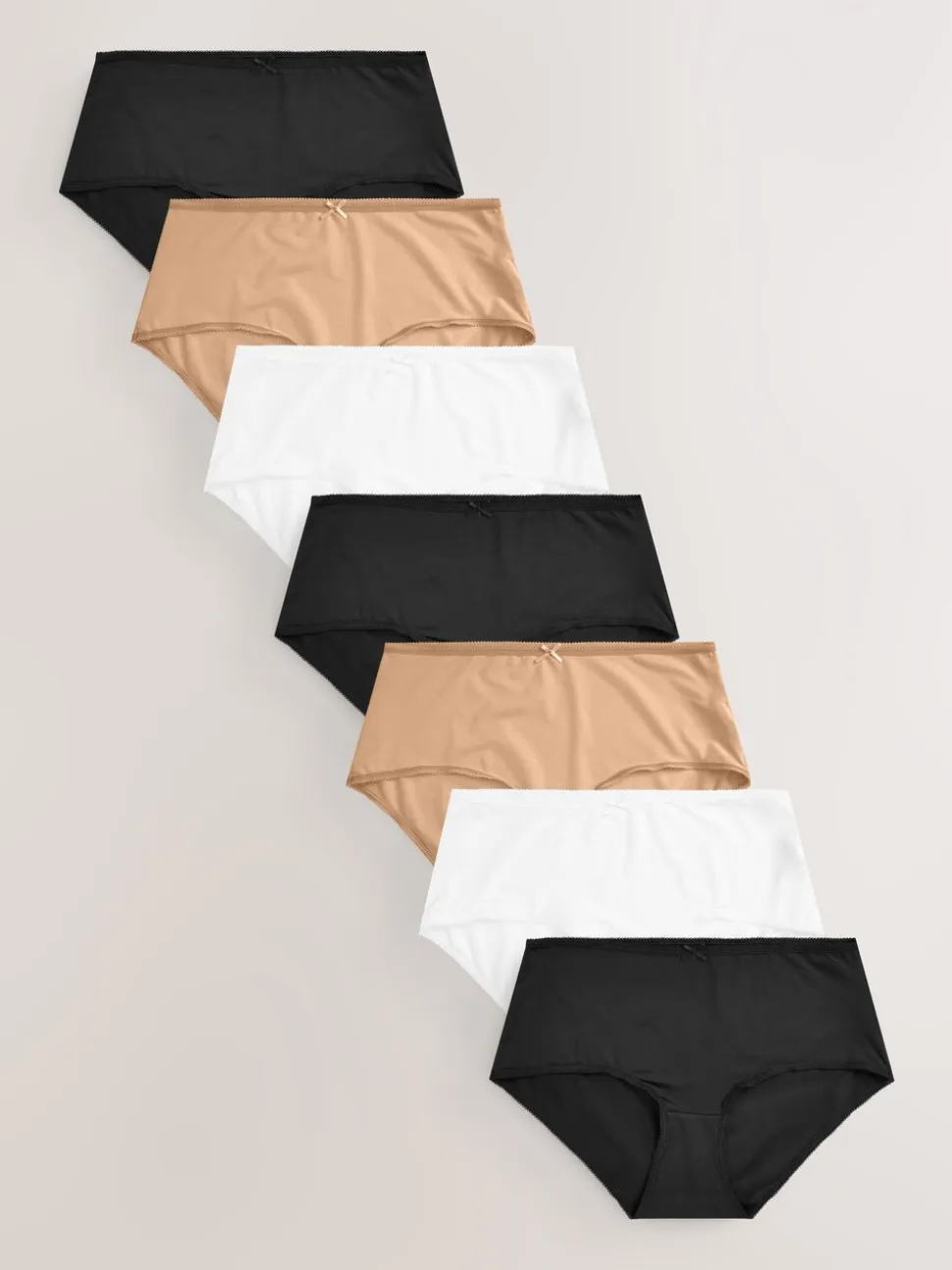 Noir/Blanc/Ppraline Nude - Culotte en microfibre 7 Pack