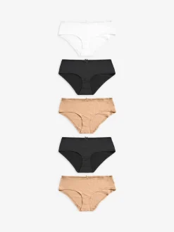 Noir/Blanc/Ppraline Nude - Culotte en microfibre 5 Pack