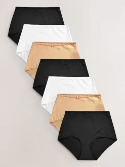 Noir/Blanc/Ppraline Nude - Culotte en microfibre 7 Pack