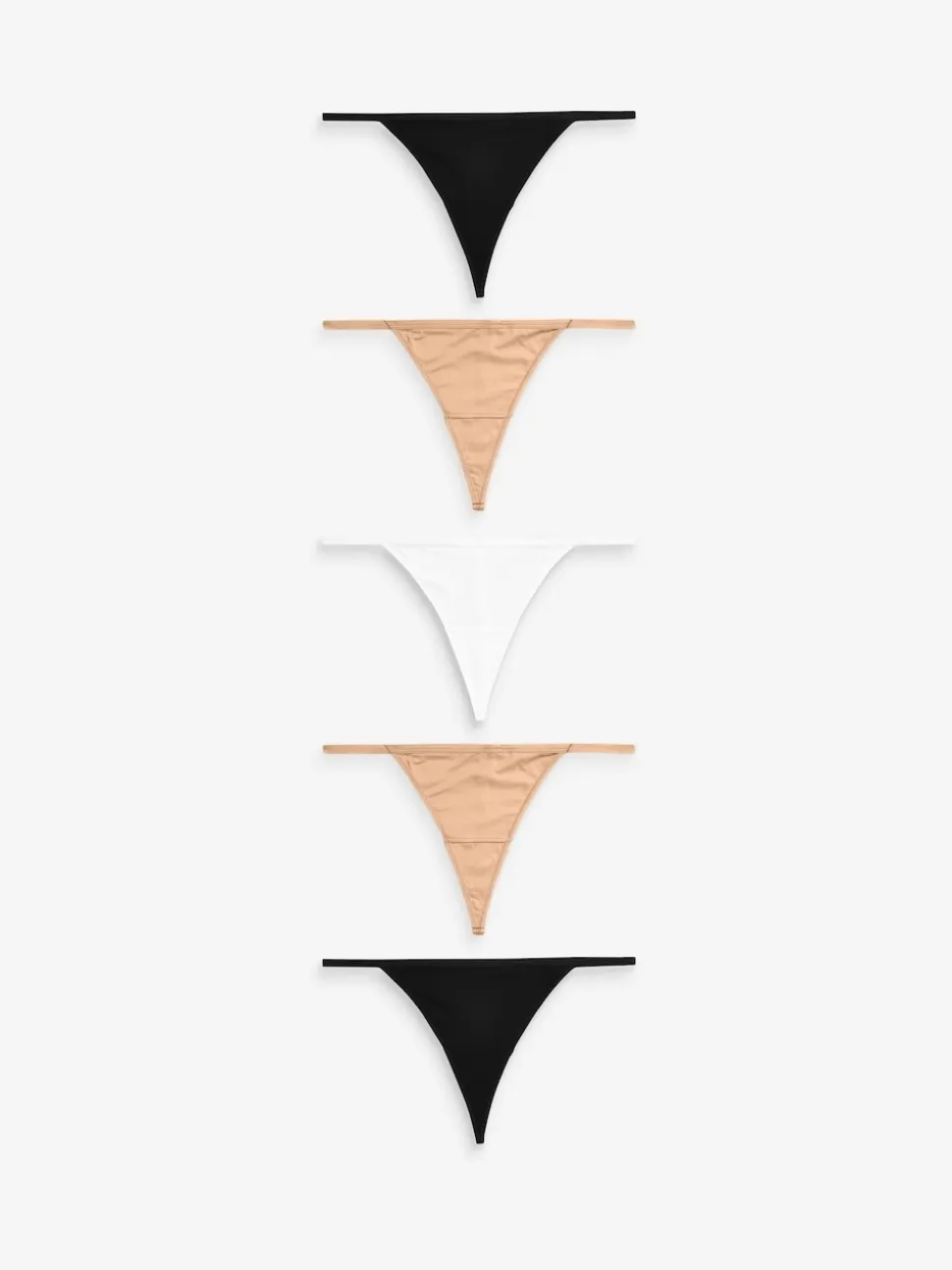 Noir/Blanc/Ppraline Nude - Culotte en microfibre 5 Pack