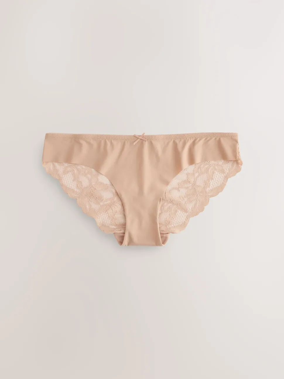 Noir/Blanc/Ppraline Nude - No VPL Lace Back Briefs 3 Pack