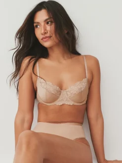 Noir/Blanc/Ppraline Nude - Soutien-gorge à bonnets entiers sans coussinets