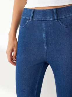 Noir/Bleu - Jersey pleine longueur Denim Leggings 2 Lot