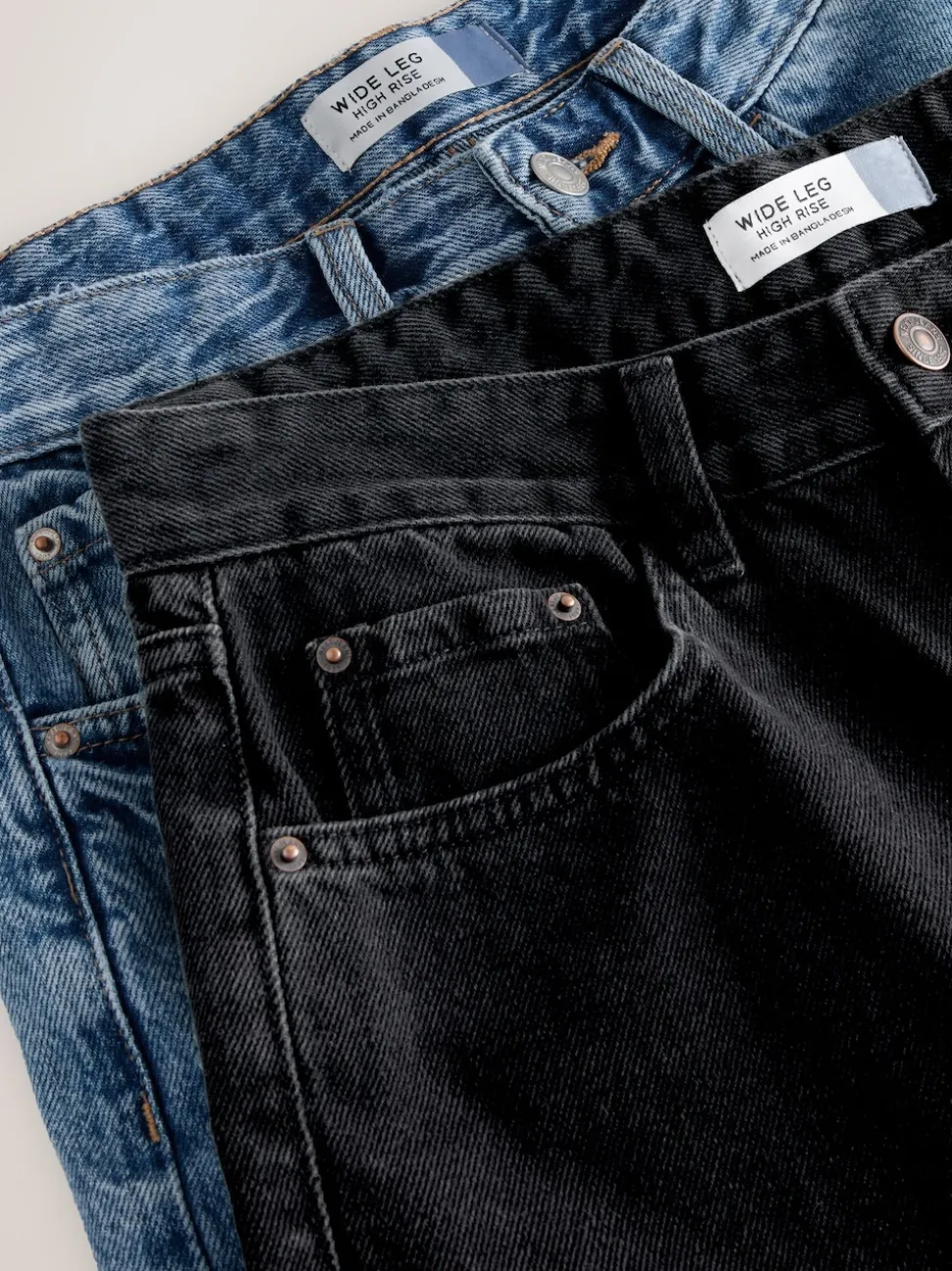 Noir/Bleu moyen - Lot de 2 jeans à jambe large