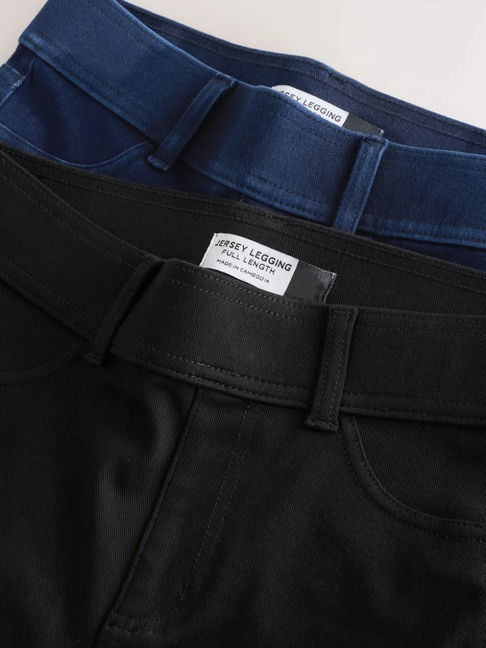 Noir/bleu rincé - Jersey pleine longueur Denim Leggings 2 Lot