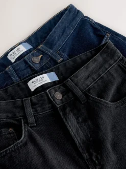 Noir/bleu rincé - Lot de 2 jeans à jambe large