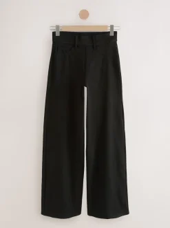 Noir/bleu rincé - Lot de 2 pantalons jambes larges en denim jersey