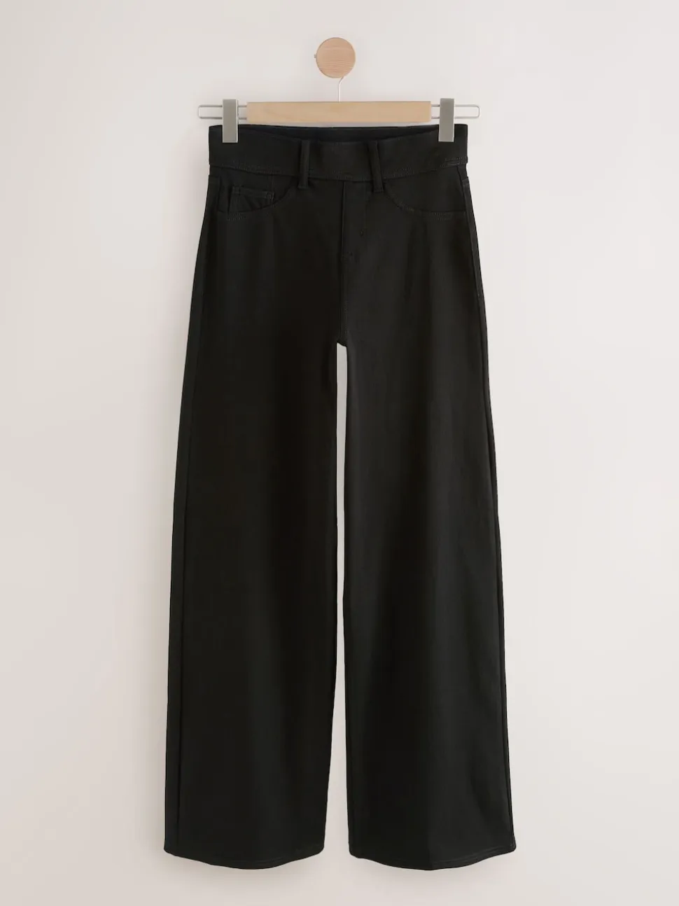 Noir/bleu rincé - Lot de 2 pantalons jambes larges en denim jersey