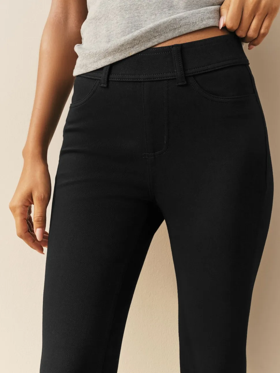 Noir/bleu rincé/gris - Jersey pleine longueur Denim Leggings 3 Lot