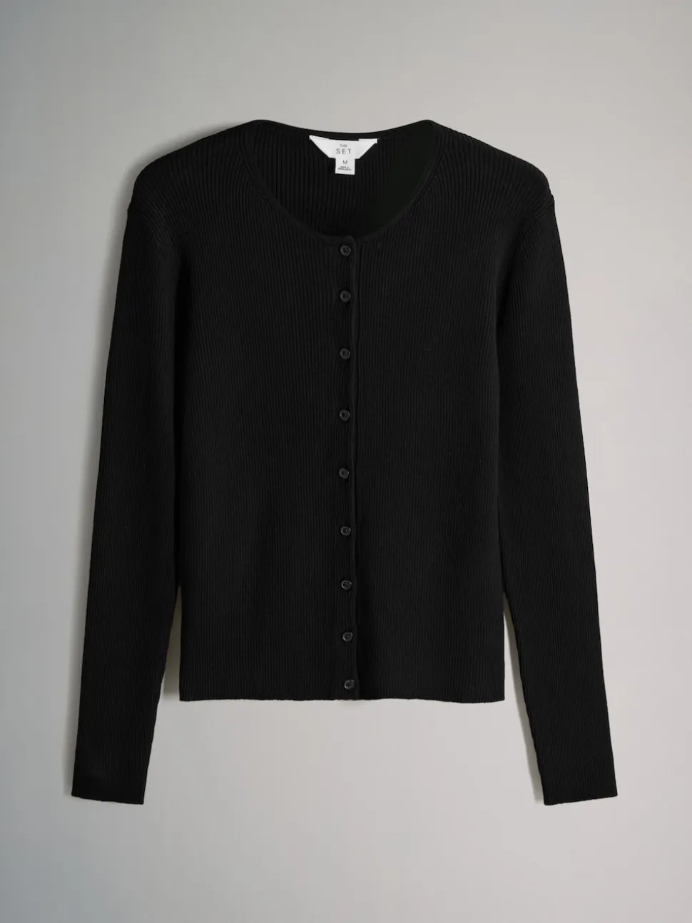 Noir/Brun - The Set lot de 2 cardigans en maille côtelée