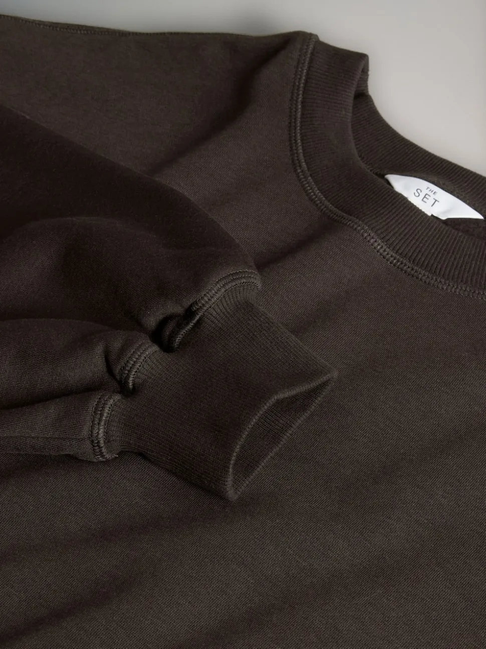 Noir/chocolat - The Set lot de 2 Sweat-shirts longs à Col rond