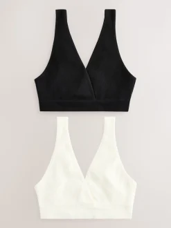 Noir/Crème - Allaitement sans couture et sans fil Ultimate Comfort Soutiens-gorge 2 Pack