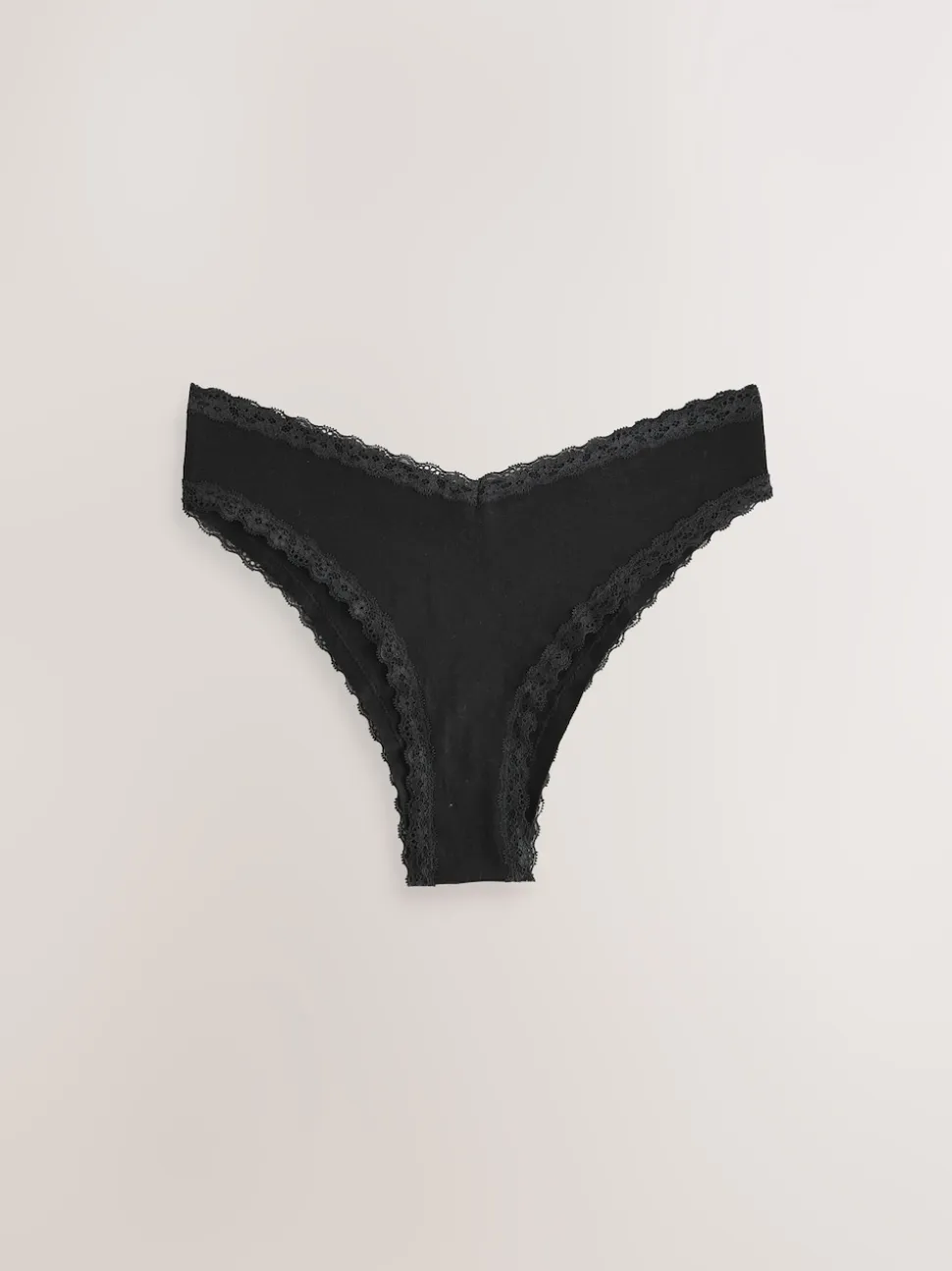 Noir/Crème - Lot de 4 culottes en coton et dentelle