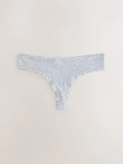 Noir/Crème - Lot de 4 culottes en coton et dentelle
