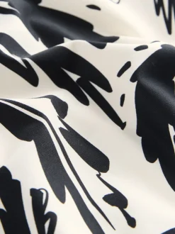 Noir/Crème Palmier - Bas de bikini Imprimé