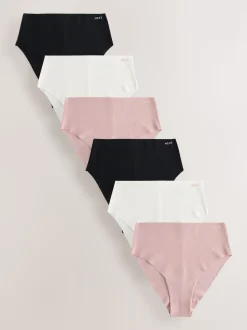 Noir/crème/rose - Lot de 7 culottes en coton Mélange sans VPL