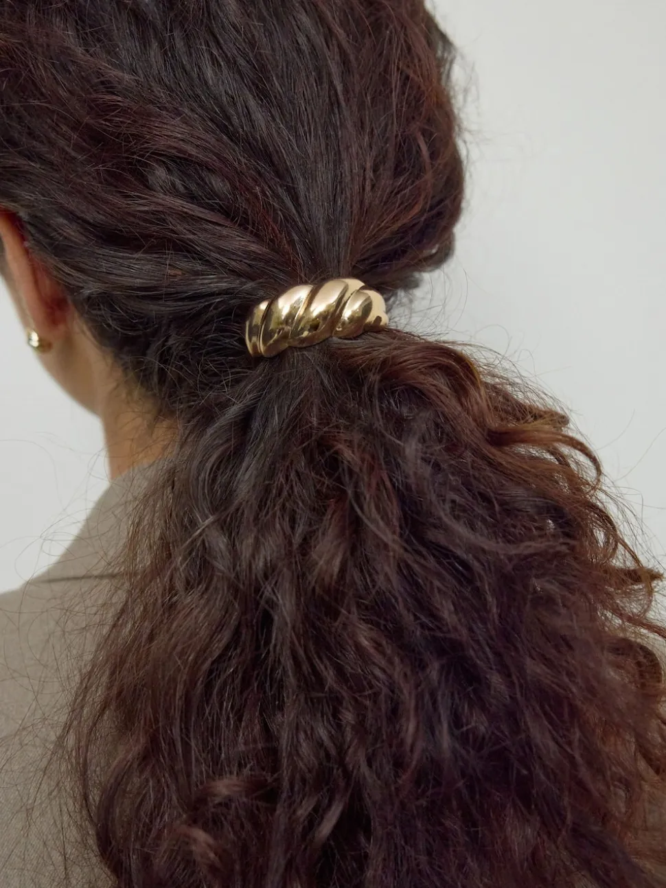 Noir/doré - Bobble à cheveux torsadés