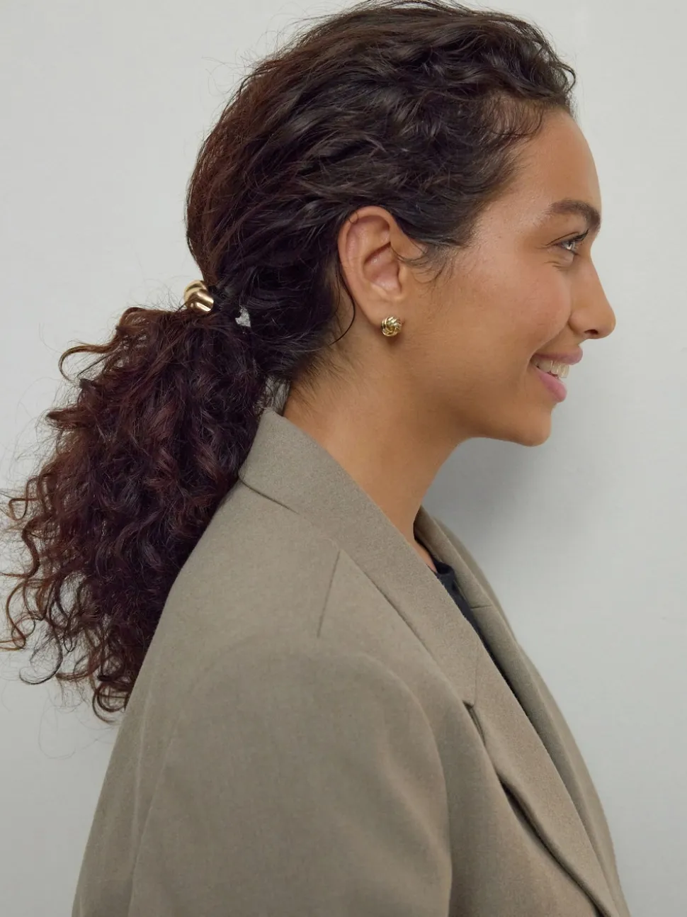 Noir/doré - Bobble à cheveux torsadés