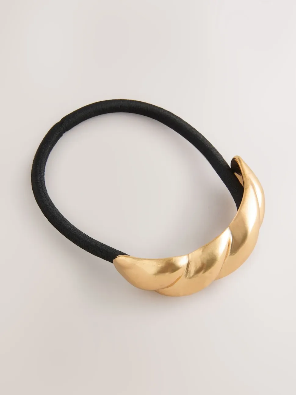 Noir/doré - Bobble à cheveux torsadés